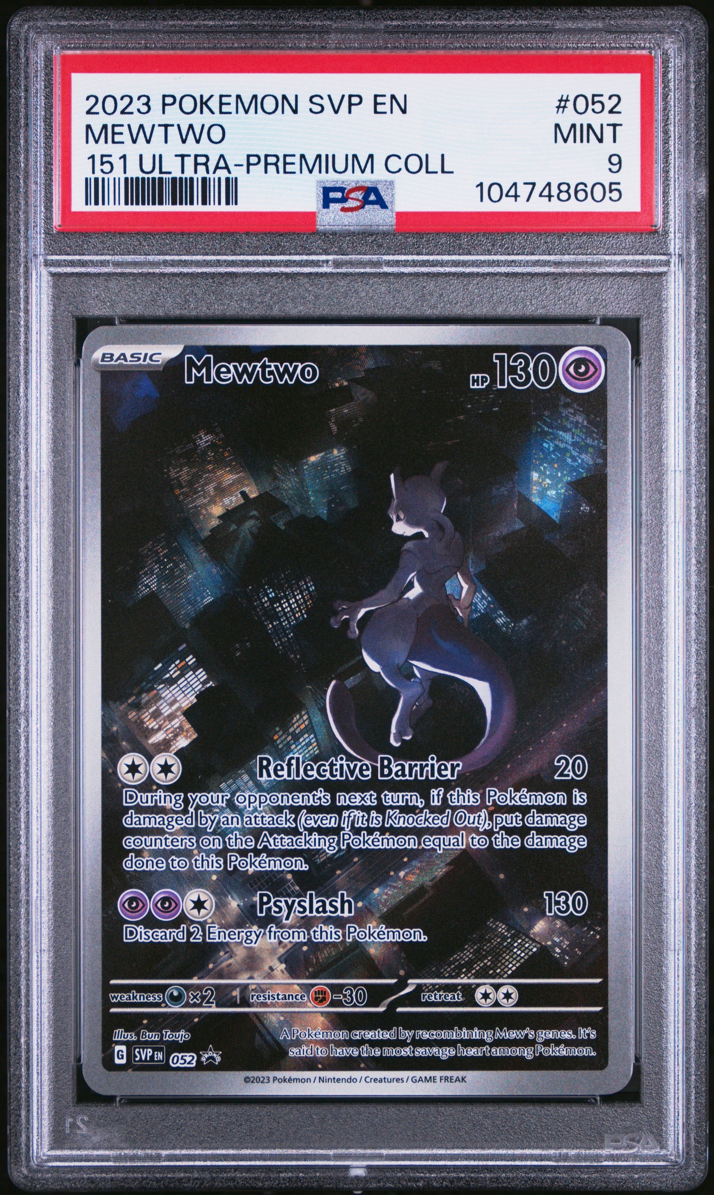 2023 Pokemon MEW-EN - #052 Mewtwo - 151 Ultra Premium Collection - PSA Graded Card