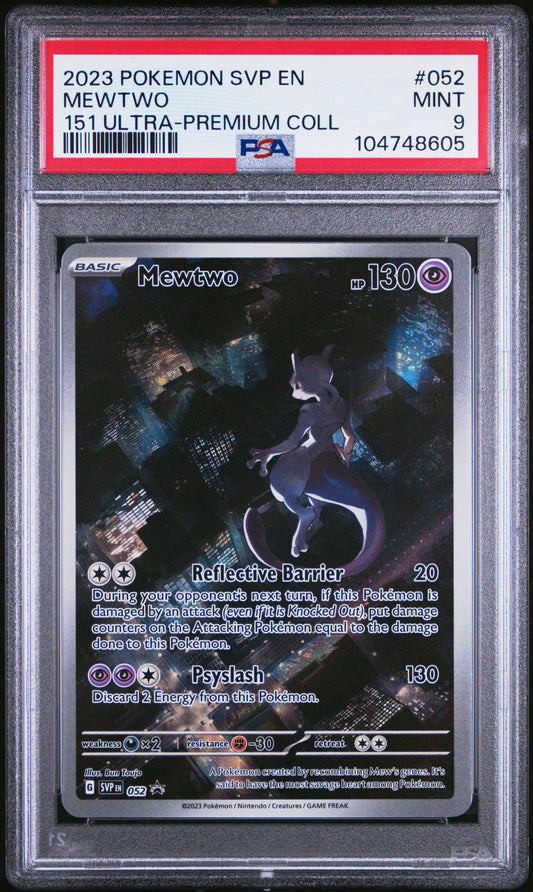 2023 Pokemon MEW-EN - #052 Mewtwo - 151 Ultra Premium Collection - PSA Graded Card