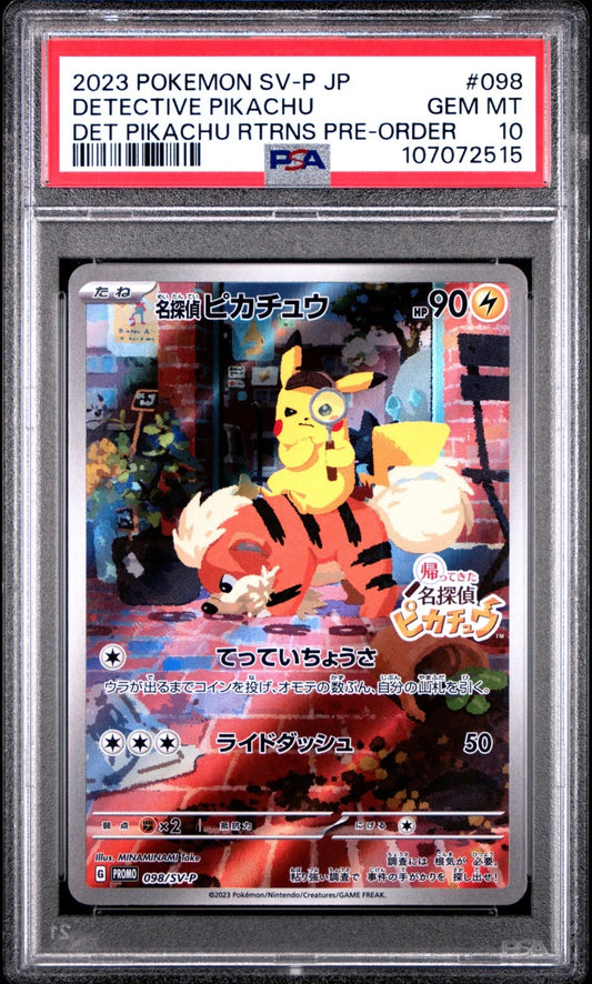 2023 Pokemon Japanese SV-P Promo - #098 Detective Pikachu - PSA Graded Card