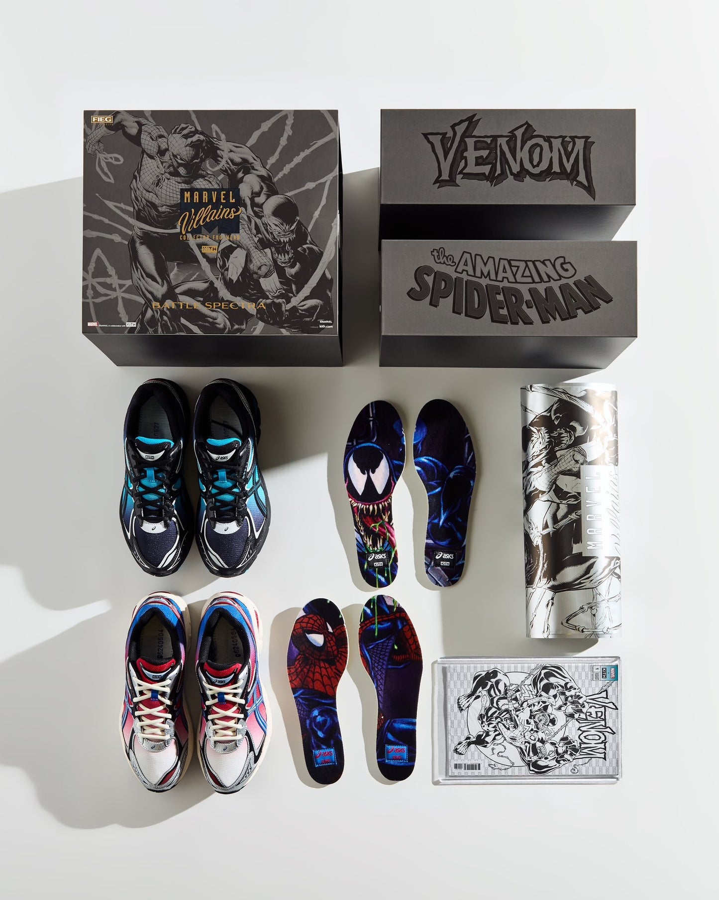 Kith x Marvel x ASICS GT 2160 'Venom vs. Spiderman Pack' (No Comic)