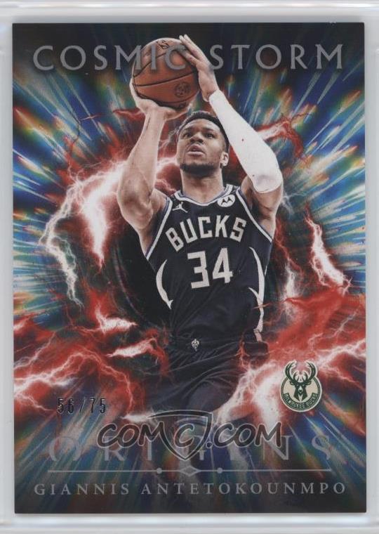 2024-25 Panini Origins - Cosmic Storm - Red - Giannis Antetokounmpo #4 - Limited to /75 - Ungraded Raw Card