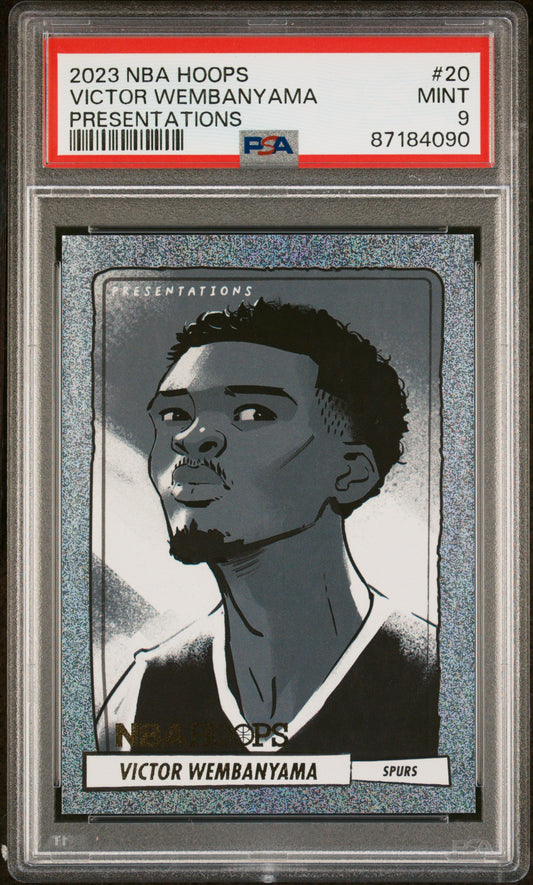 2023-24 Panini NBA Hoops - Victor Wembanyama - Presentations - #20 Rookie SSP - PSA 9