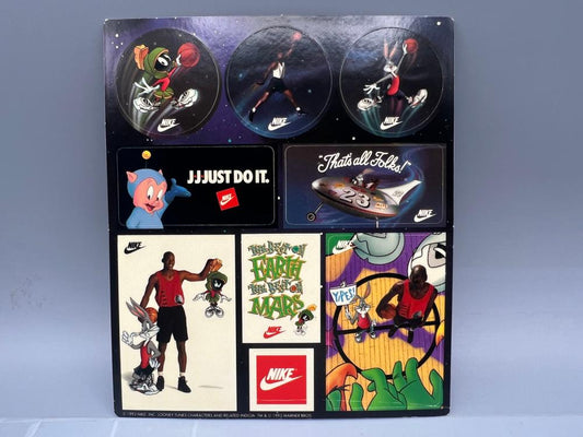 1993 Nike x Space Jam - Aerospace 12 Mini Sticker Sheet - Complete Set with Michael Jordan