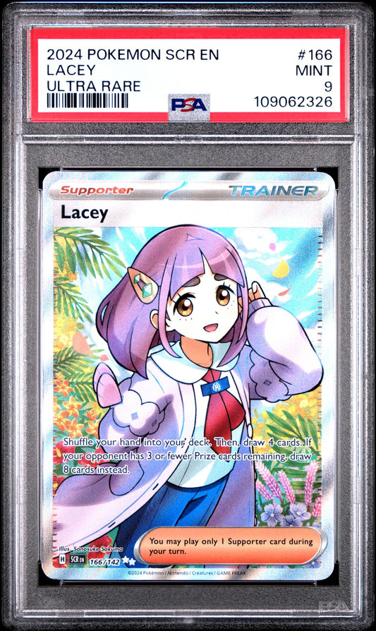 2024 Pokemon SCR En — Stellar Crown — 166 Lacey Ultra Rare — PSA Graded Card