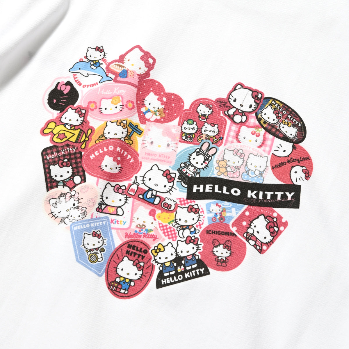 Hello Kitty 50th Anniversary Tokyo T-Shirt WHITE HEART (Japan Exclusive)