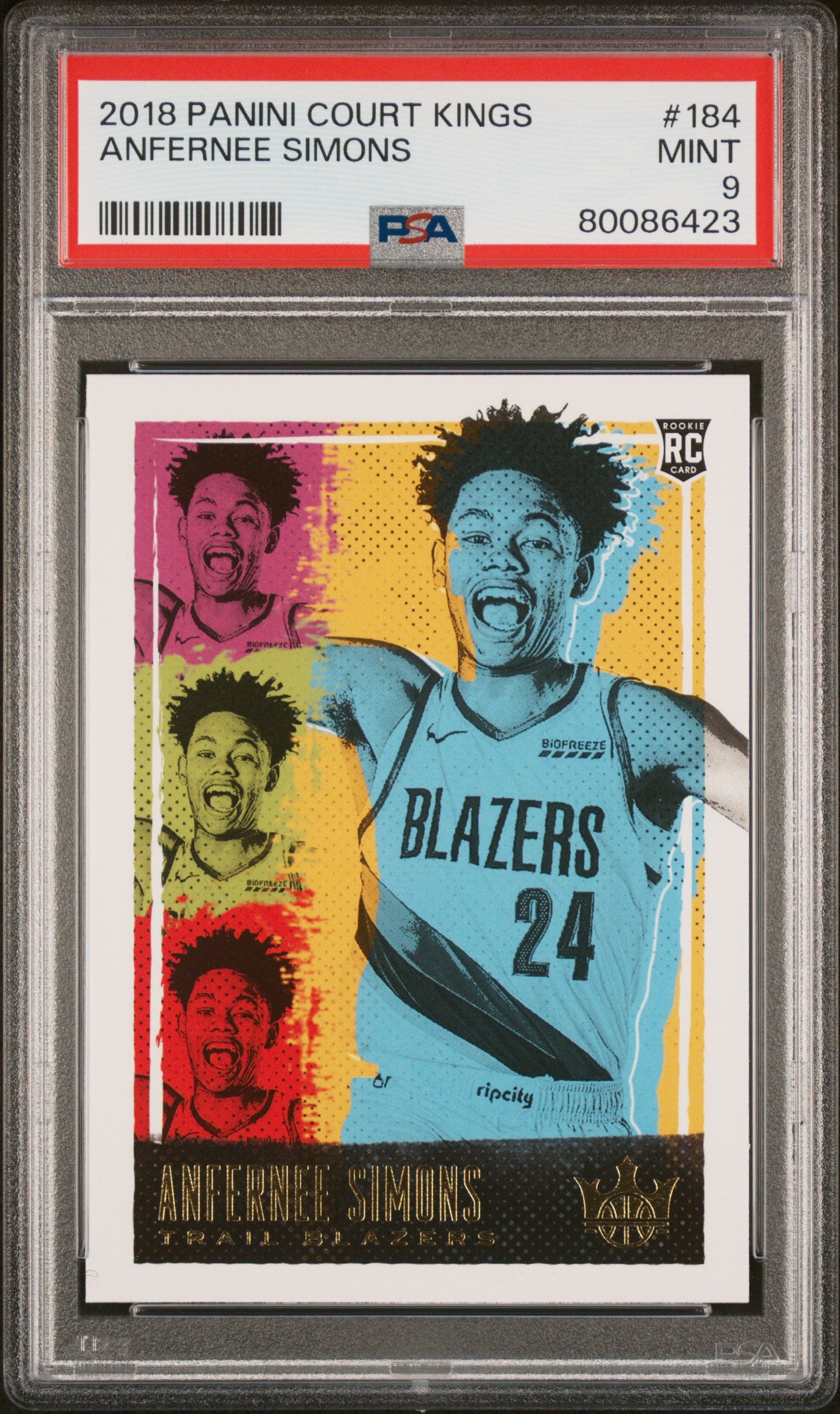 2018-19 Court Kings Anfernee Simons - Rookie Level 3 #184 - PSA Graded Card