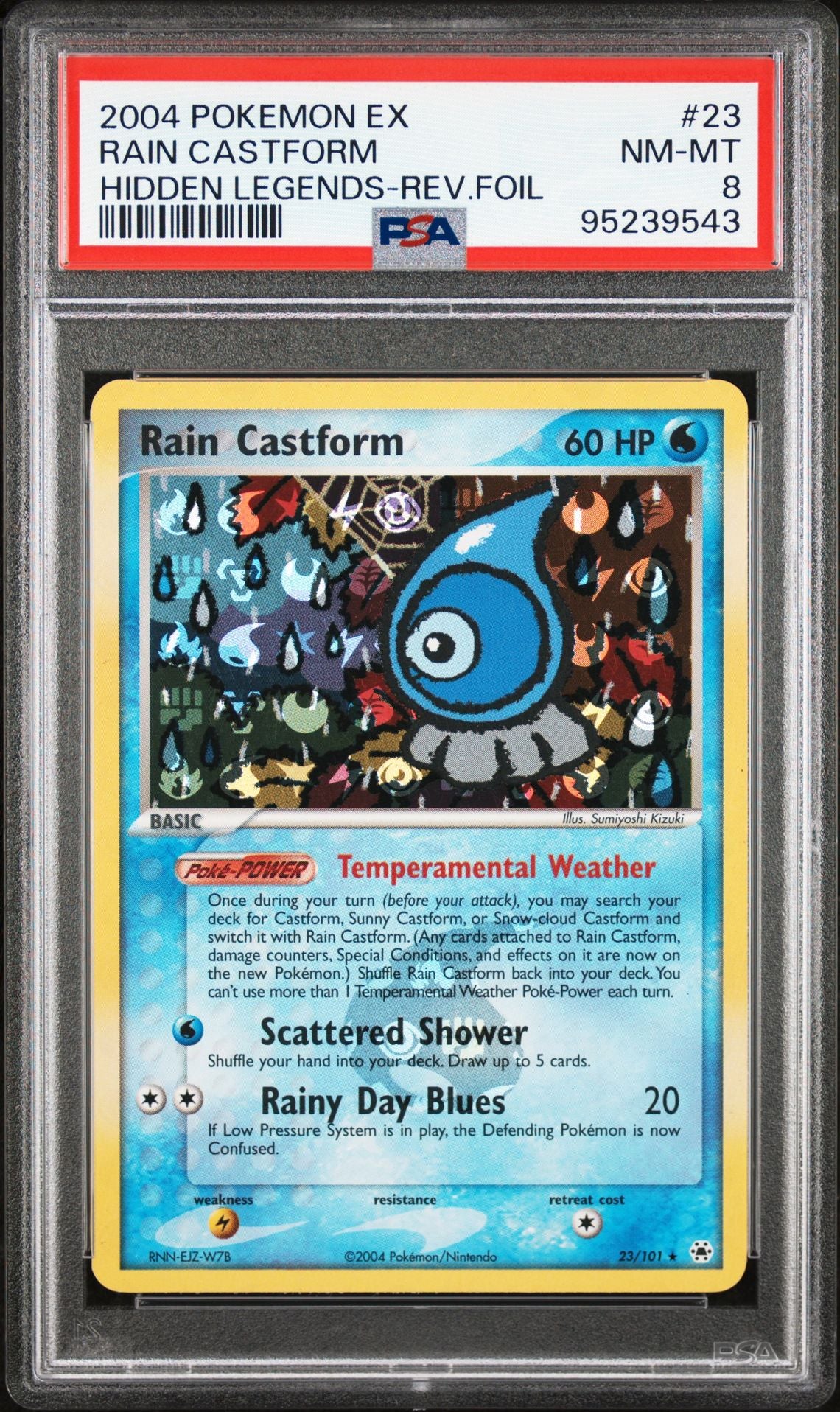 pokemon castform card 2004 Pokemon Ex Hidden Legends 23 Rain Castform-Reverse Foil