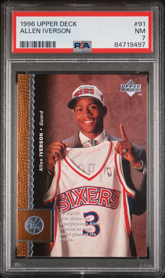 1996 Upper Deck - Allen Iverson - Rookie Card #91 - PSA Graded Card