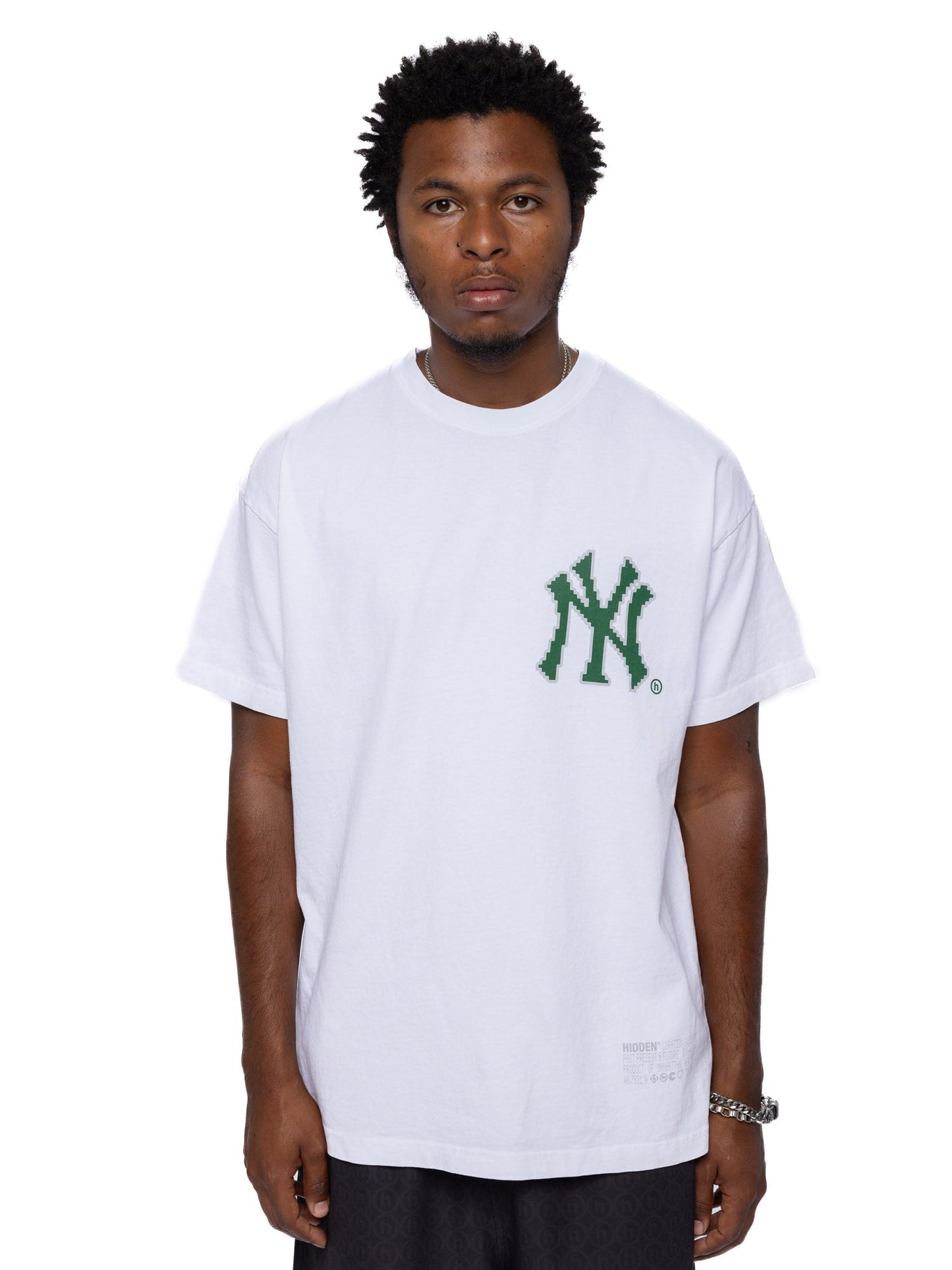 New York Yankees x Hidden NY Pixelated NY Tee White