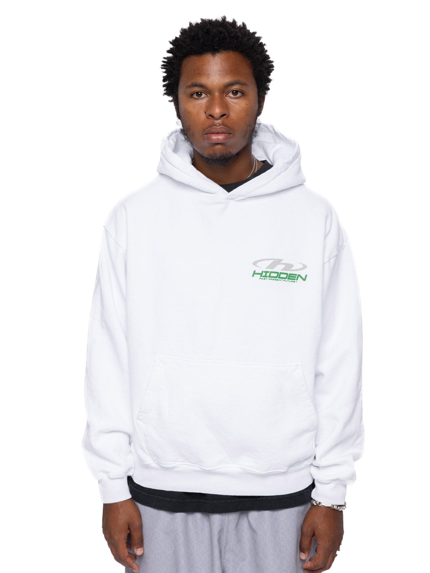 Hidden NY Oval h Hoodie White