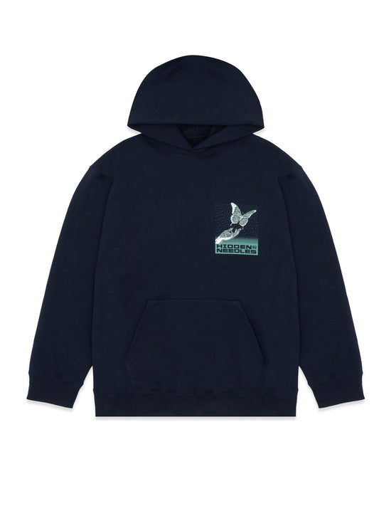 Hidden NY x Needles H Logo Pixel Butterfly Hoodie Navy