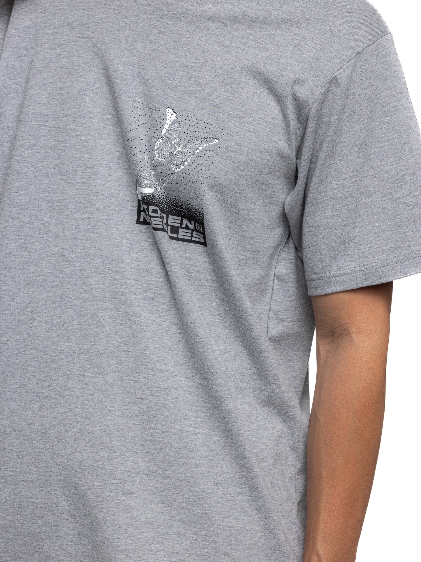 Hidden NY x Needles H Logo Pixel Butterfly Tee Grey