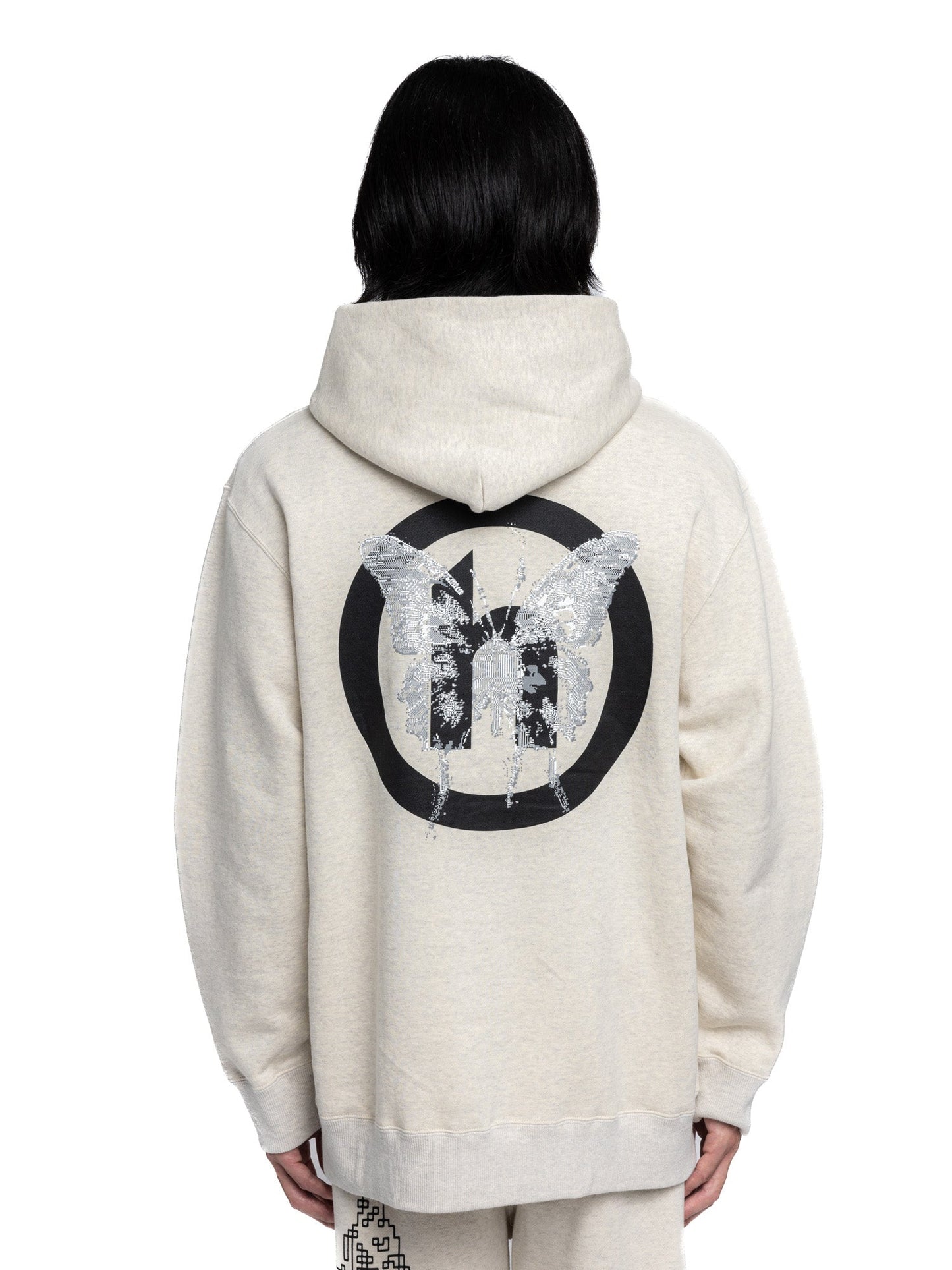 Hidden NY x Needles H Logo Pixel Butterfly Hoodie Oatmeal