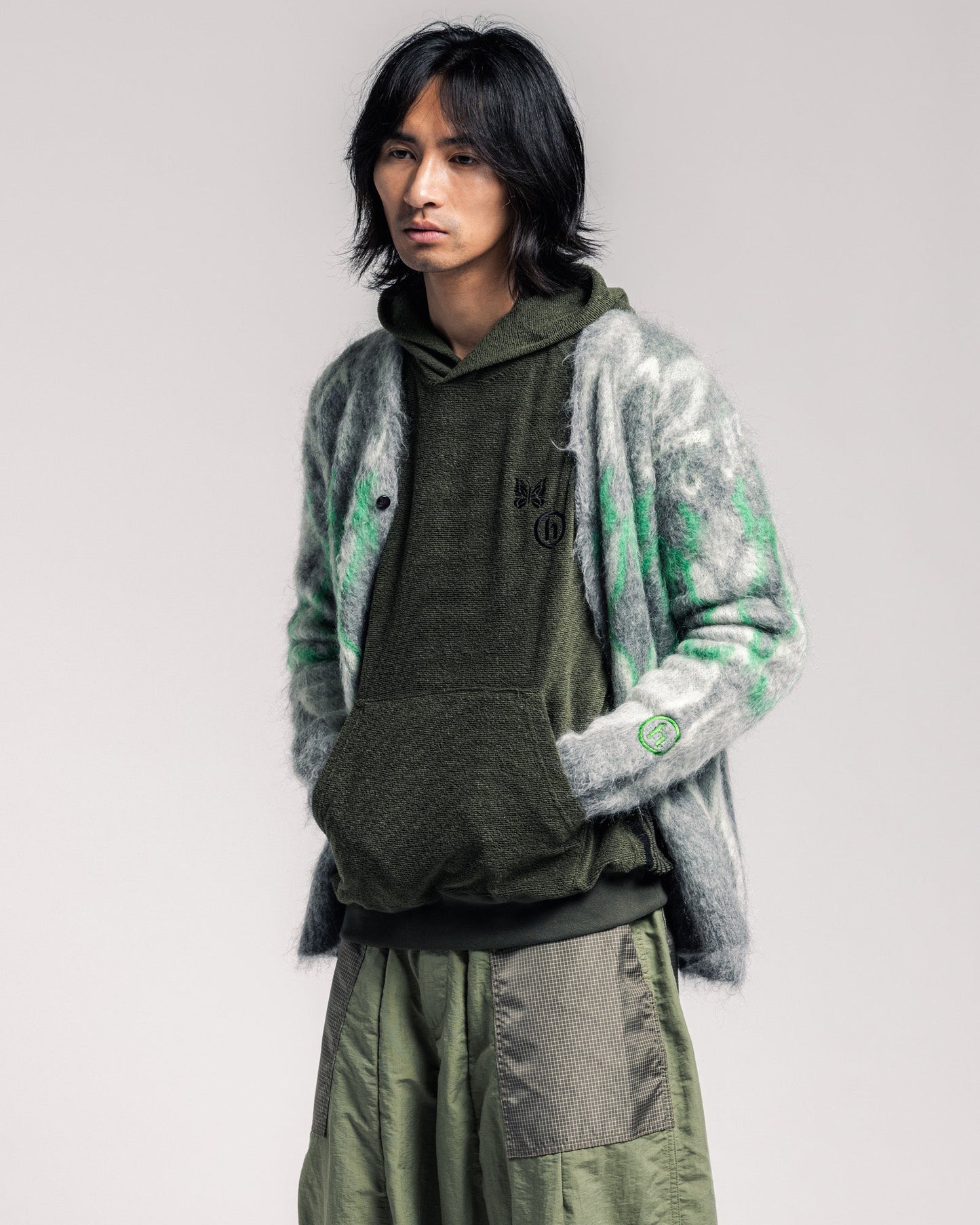 Hidden NY x Needles Psychedelic Mohair Cardigan