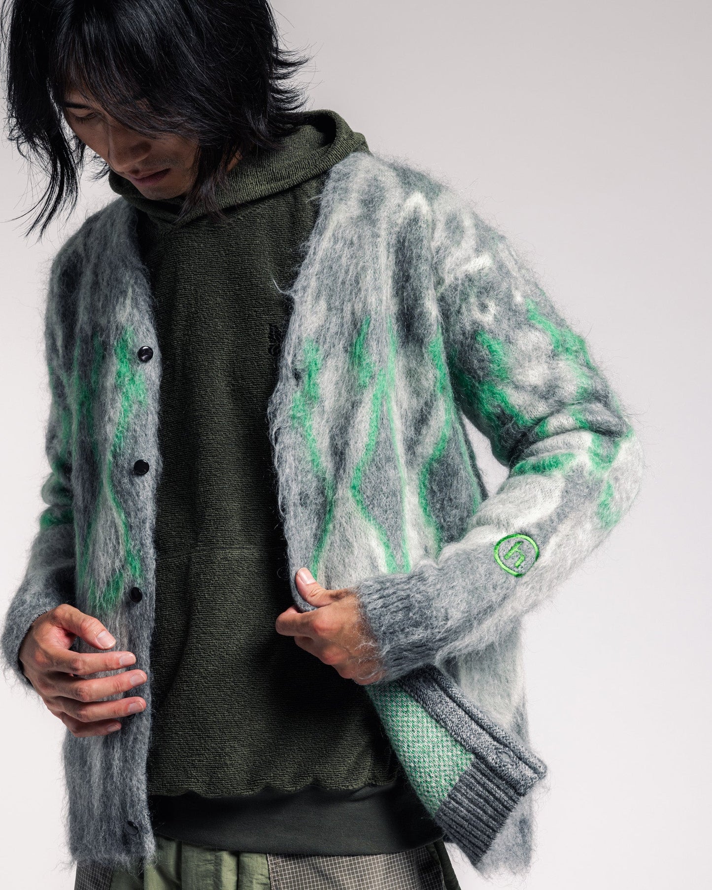 Hidden NY x Needles Psychedelic Mohair Cardigan