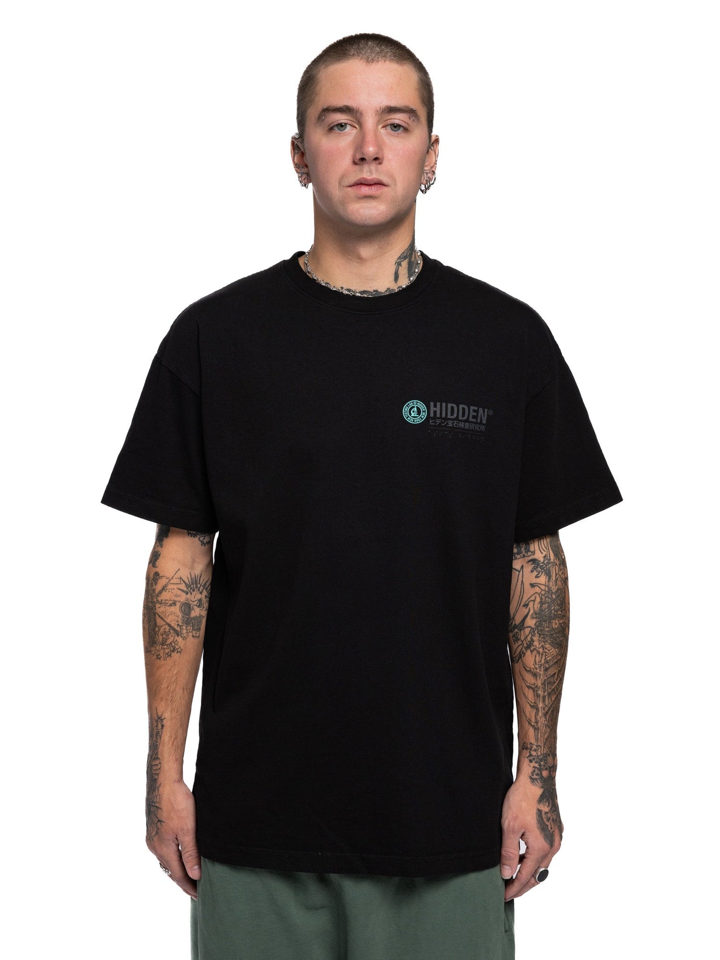 Hidden NY Ancient Turquoise H Logo Tee - Black