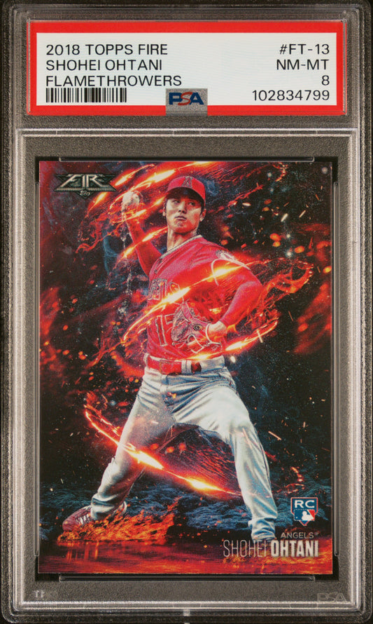 2018 Topps Fire - Shohei Ohtani Flamethrowers - Rookie #FT-13 Angels - PSA Graded Card