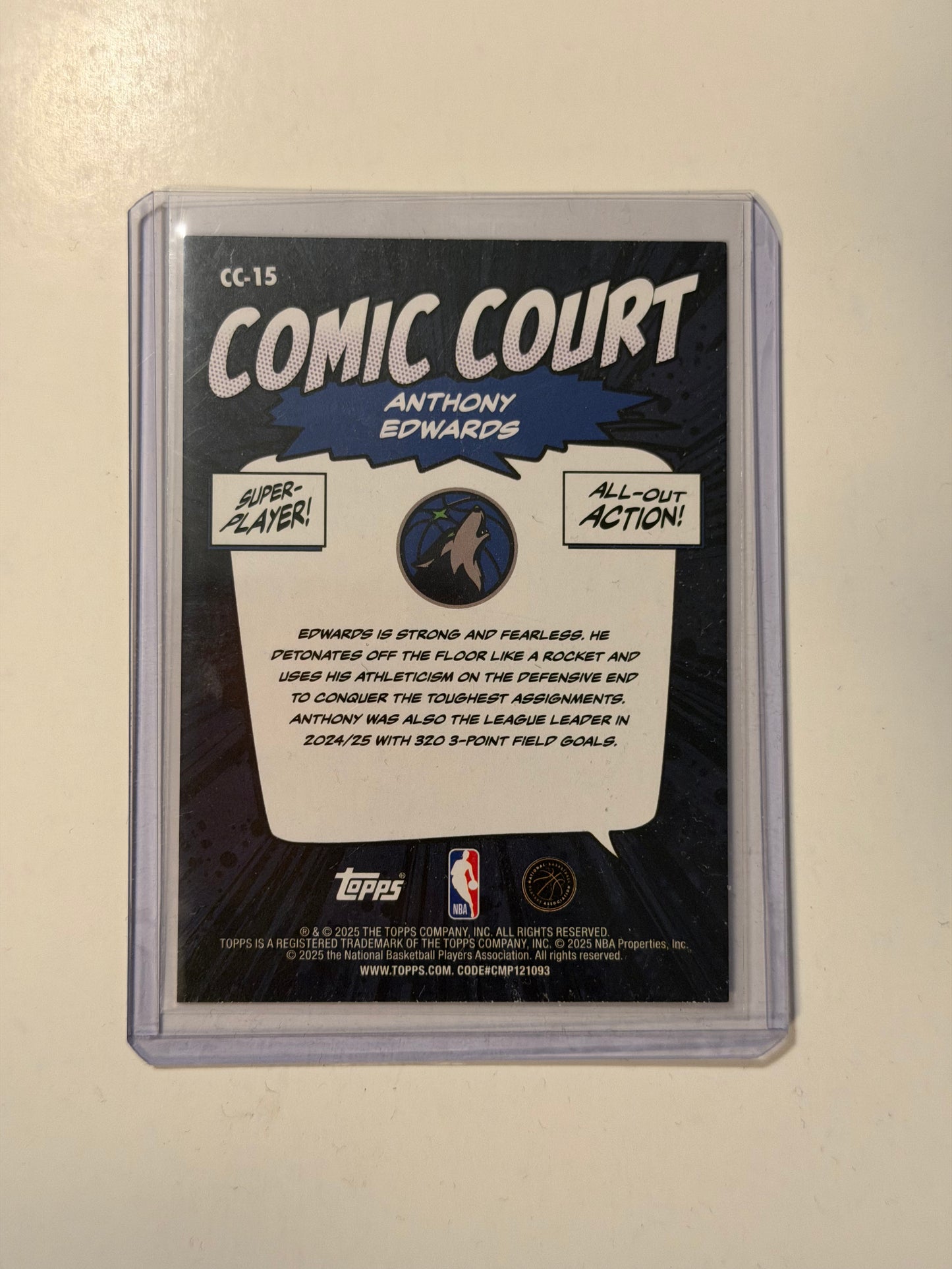 2025-26 Topps NBA Basketball - Anthony Edwards Comic Court #CC-15 - SSP
