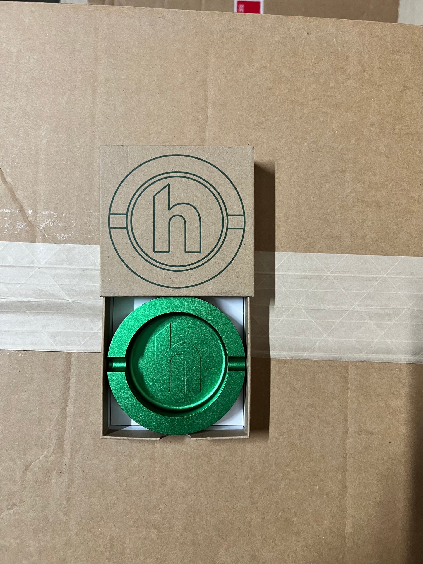 Hidden NY Green Aluminum Ashtray