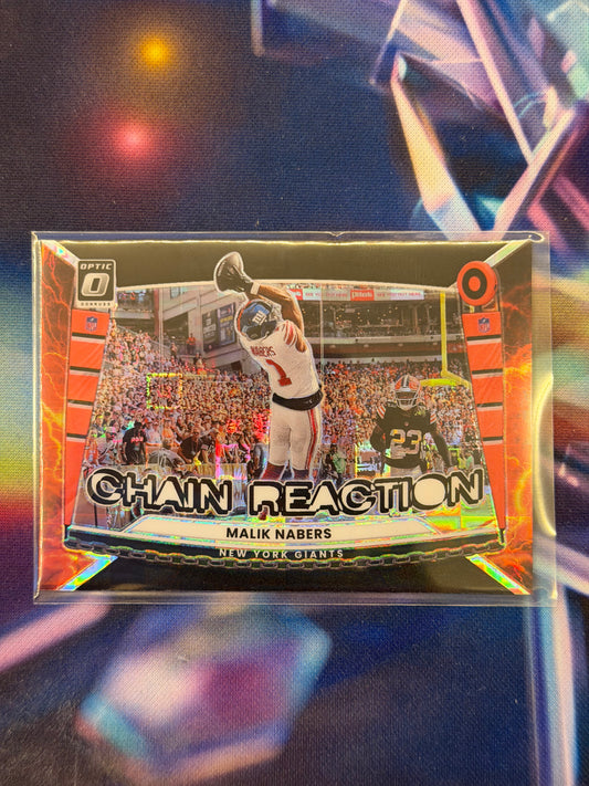 2025 NFL Panini Donruss Optic - Malik Nabers Chain Reaction Black Pandora Limited to /149 - Giants - Raw Ungraded Card