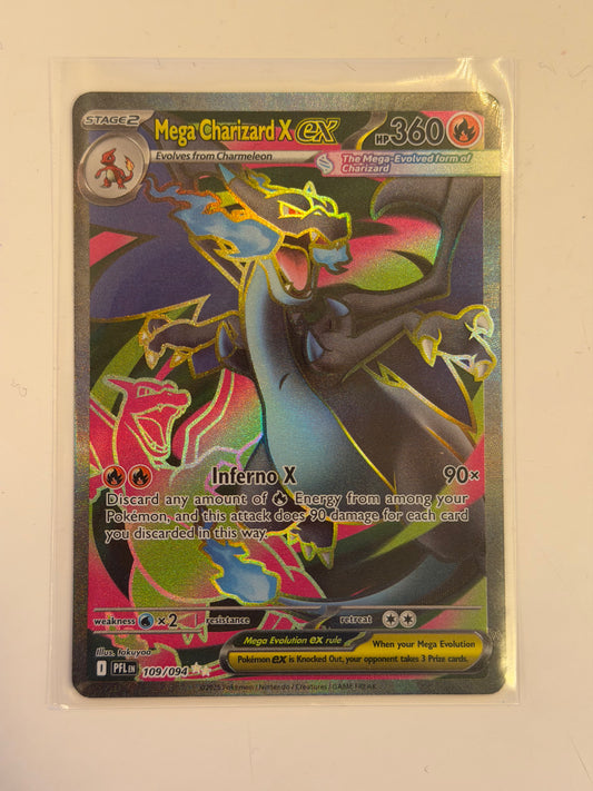 2025 Pokemon - Phantasmal Flames - Mega Charizard X ex #109 - PFL-EN - Raw Ungraded Card