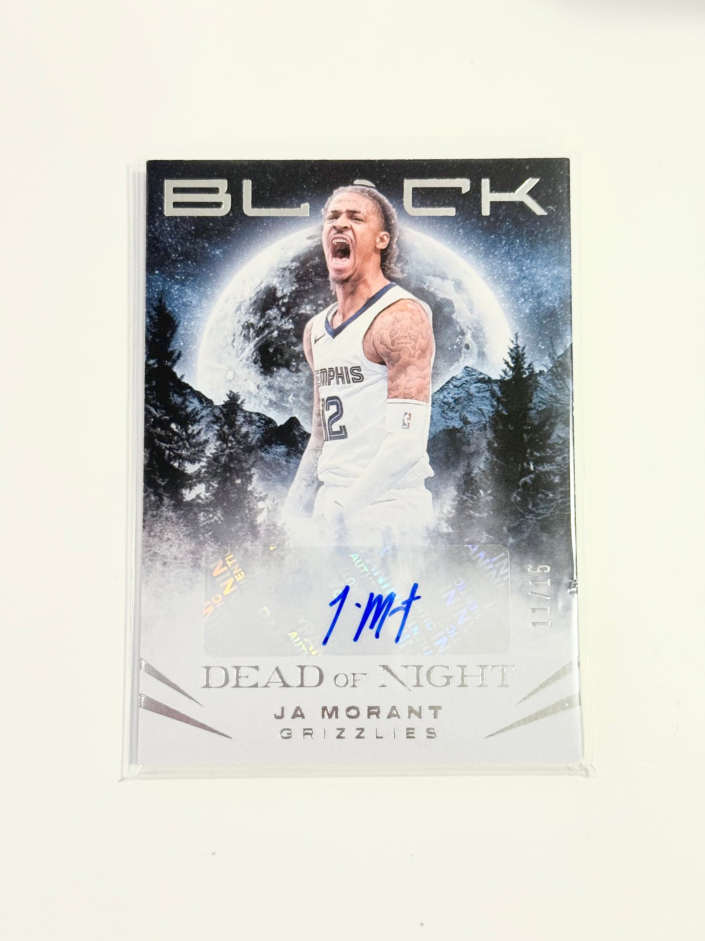 2023-24 Panini Black - Ja Morant - Dead of Night Autograph - Limited to /15 - DON-JA - Raw Ungraded Card