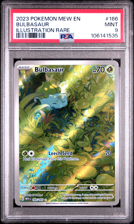 2023 Pokemon MEW-EN - #166 Bulbasaur - Illustration Rare 151 - PSA Graded Card
