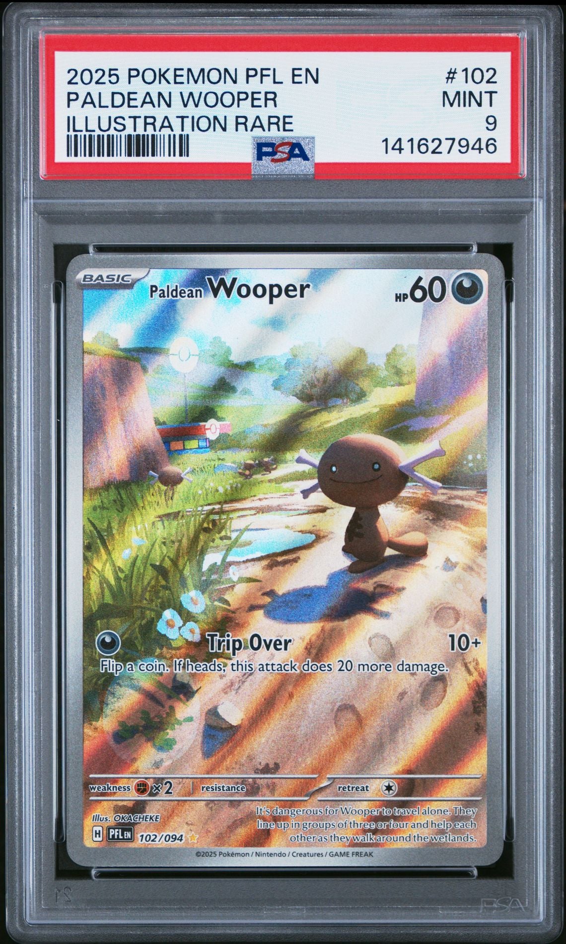 2025 Pokémon PFL - Phantasmal Flames - #102 Paldean Wooper Illustration Rare - PSA Graded Card