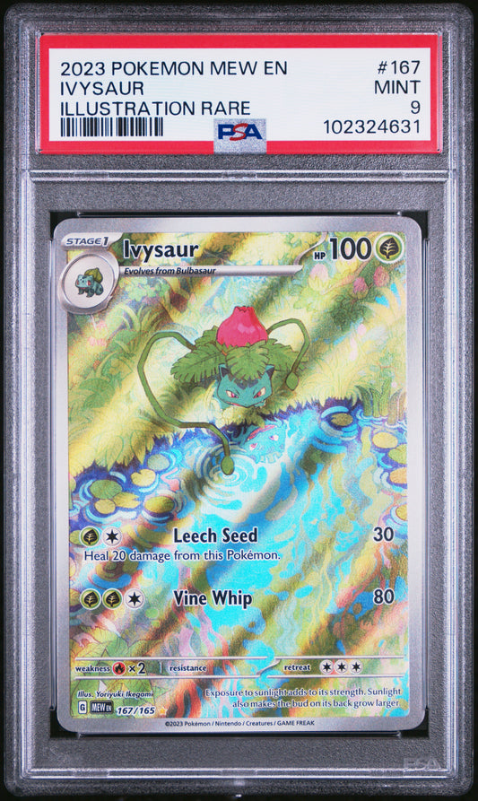 2023 Pokemon MEW-EN - #167 Ivysaur - Illustration Rare 151 - PSA Graded Card