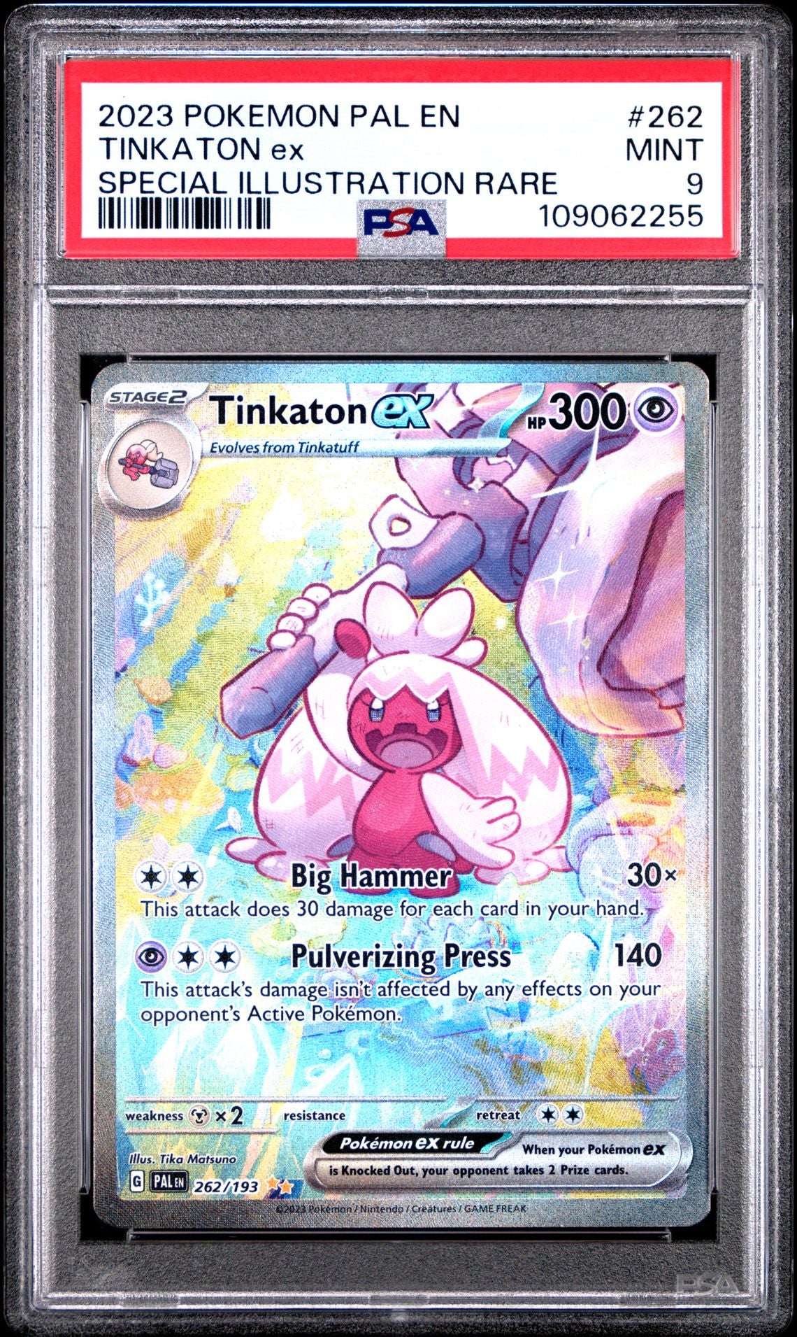 2023 Pokemon PAL En — Paldea Evolved — 262 Tinkaton Ex Special Illustration Rare — PSA Graded Card