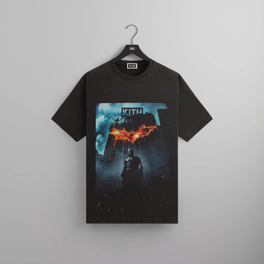 BATMAN | KITH DARK KNIGHT INTERNATIONAL VINTAGE TEE - BLACK – SoleSavy