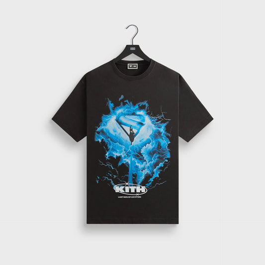 Kith x Superman (2025 Movie) Lightning Vintage Tee - Black