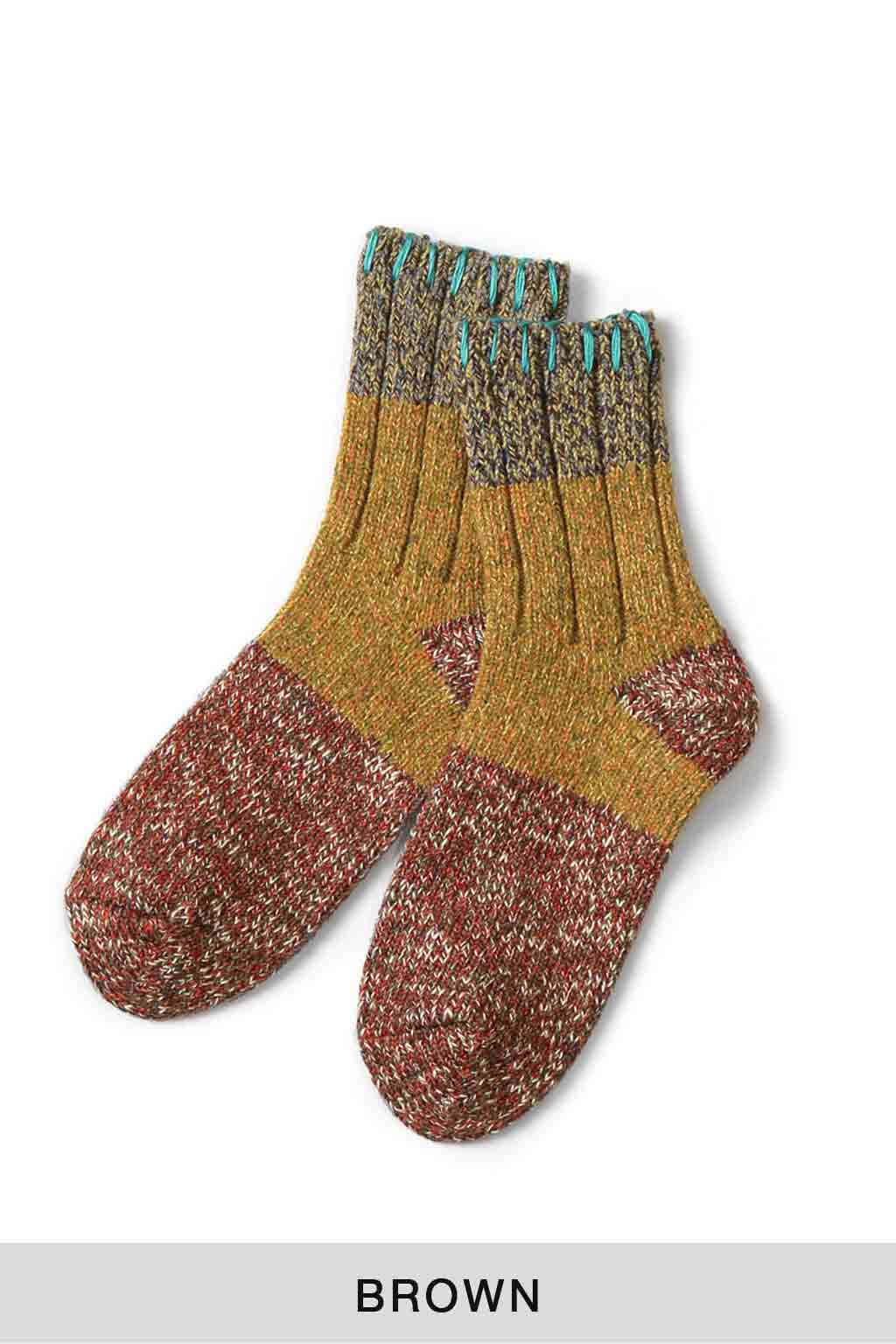 Kapital - 56 Yarns Grandrelle GOGH HOBO-Stitch Socks - Brown - Made in Japan
