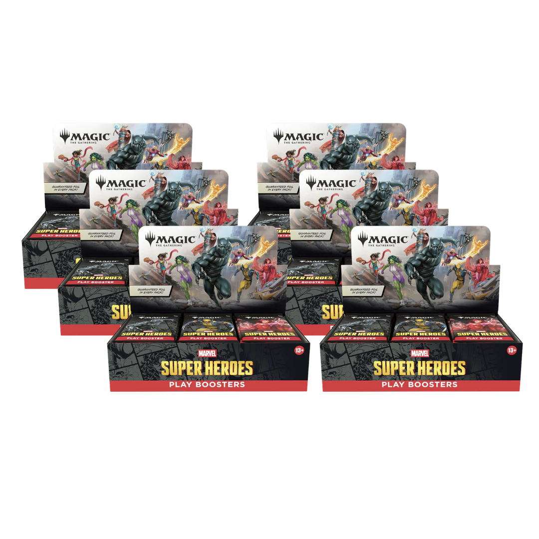 case of magic booster boxes MTG Marvel Super Heroes Play Booster Display Box (36 Packs)