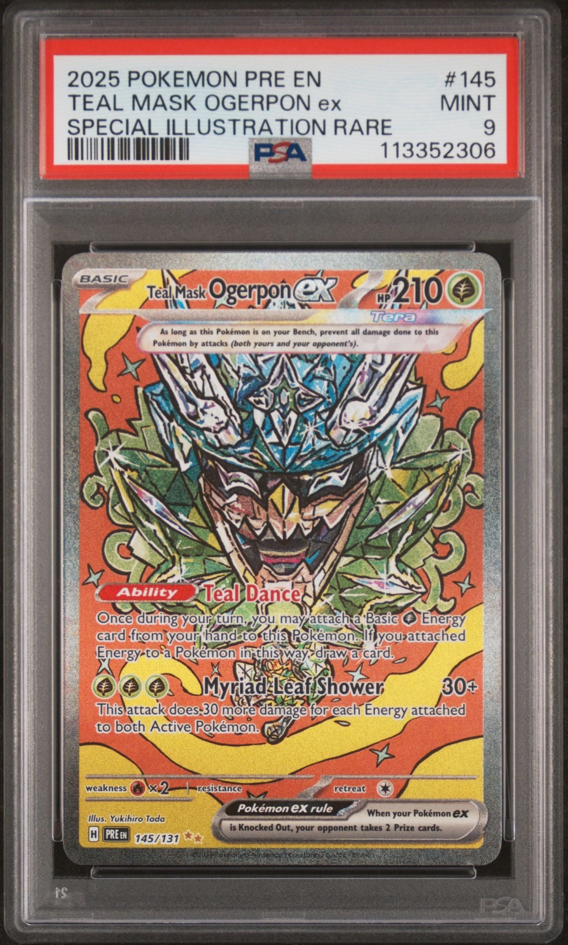 2025 Pokemon PRE En — Prismatic Evolutions — 145 Teal Mask Ogerpon Ex Special Illustration Rare — PSA Graded Card