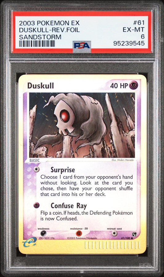2003 Pokemon Ex Sandstorm 61 Duskull-Reverse Foil - PSA Graded Card