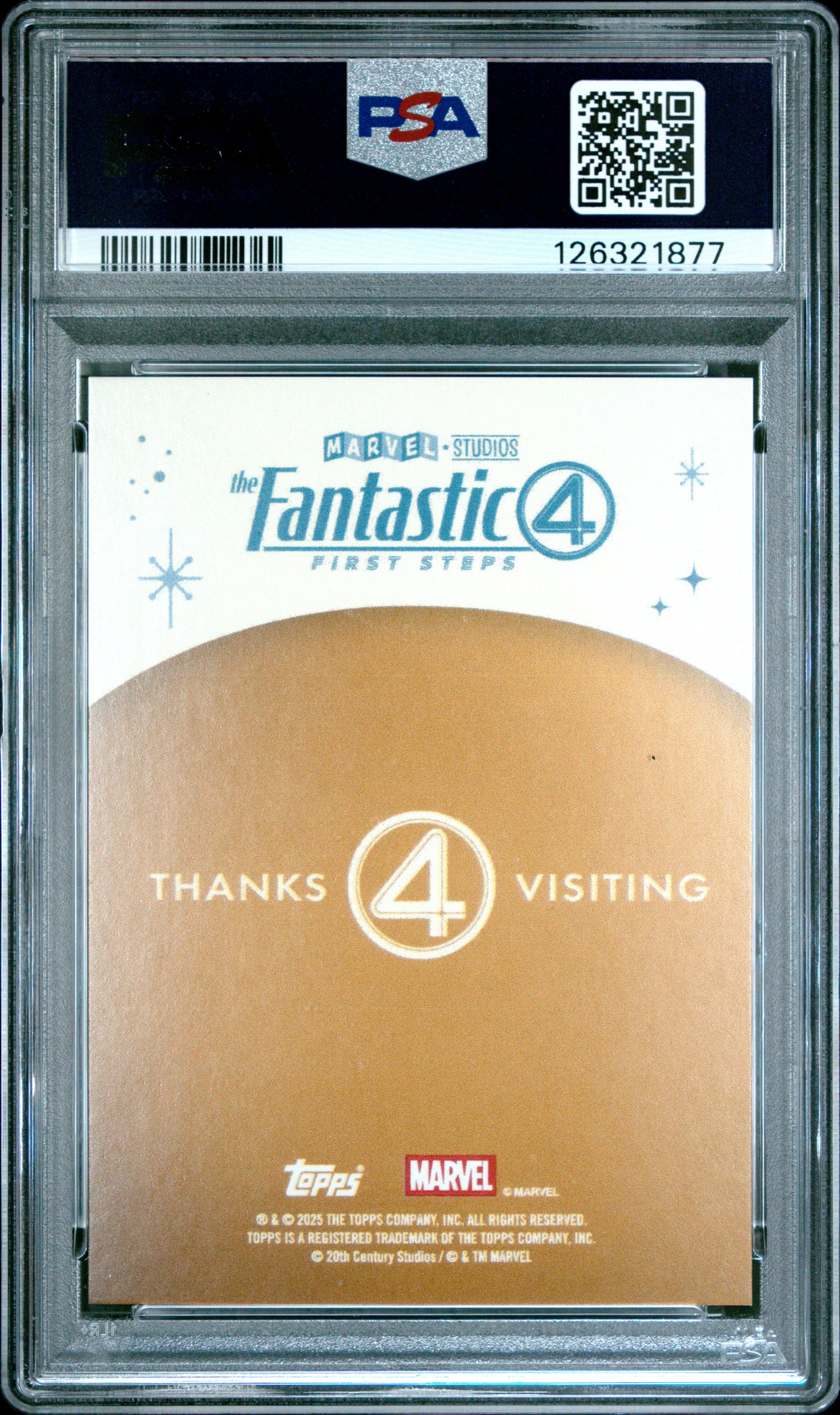 2025 Topps x Marvel - Fantastic 4: First Steps - SDCC Exclusive Promo - Gold Back - PSA 10