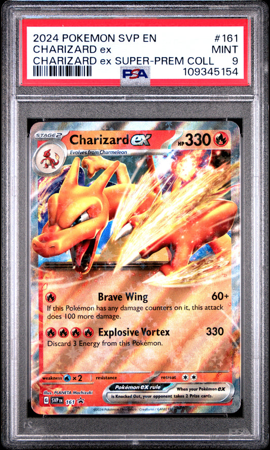 2024 Pokemon MEW-EN - Charizard ex Super Premium Collecion PSA 9 Promo Set - Charmeleon #005 + Charizard ex #161