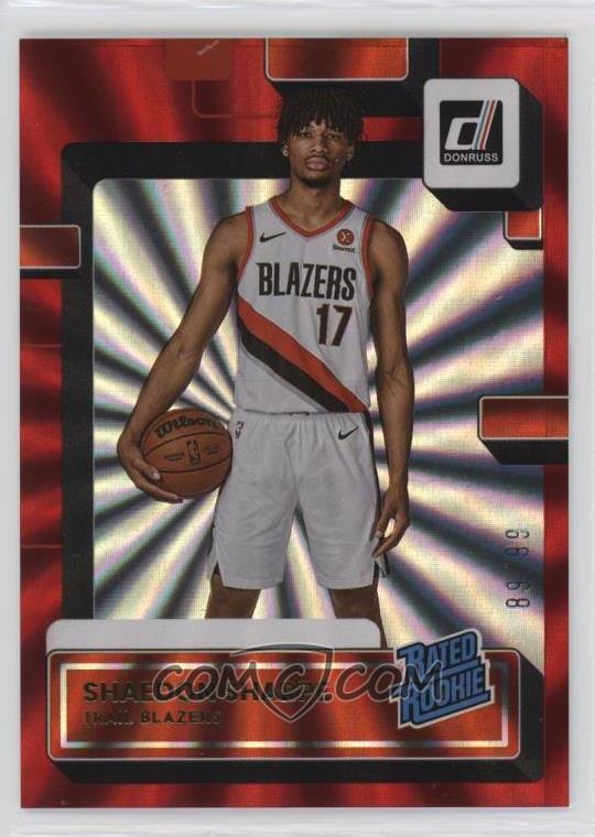 2022-23 Panini Donruss  - Holo Red Laser - Rated Rookie - Shaedon Sharpe #207 - Limited to /99 - Rookie Card - Ungraded Raw Card