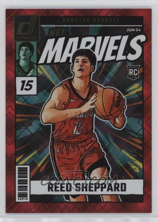 2024-25 Panini Donruss - Net Marvels - Red Diamond - Reed Sheppard #15 - Limited to /75 - Rookie Card - Ungraded Raw Card