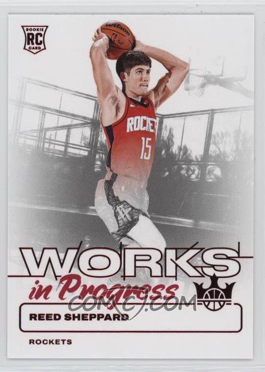 2024-25 Panini Court Kings - Works in Progress - Ruby - Reed Sheppard #8 - Limited to /149 - Rookie Card - Ungraded Raw Card