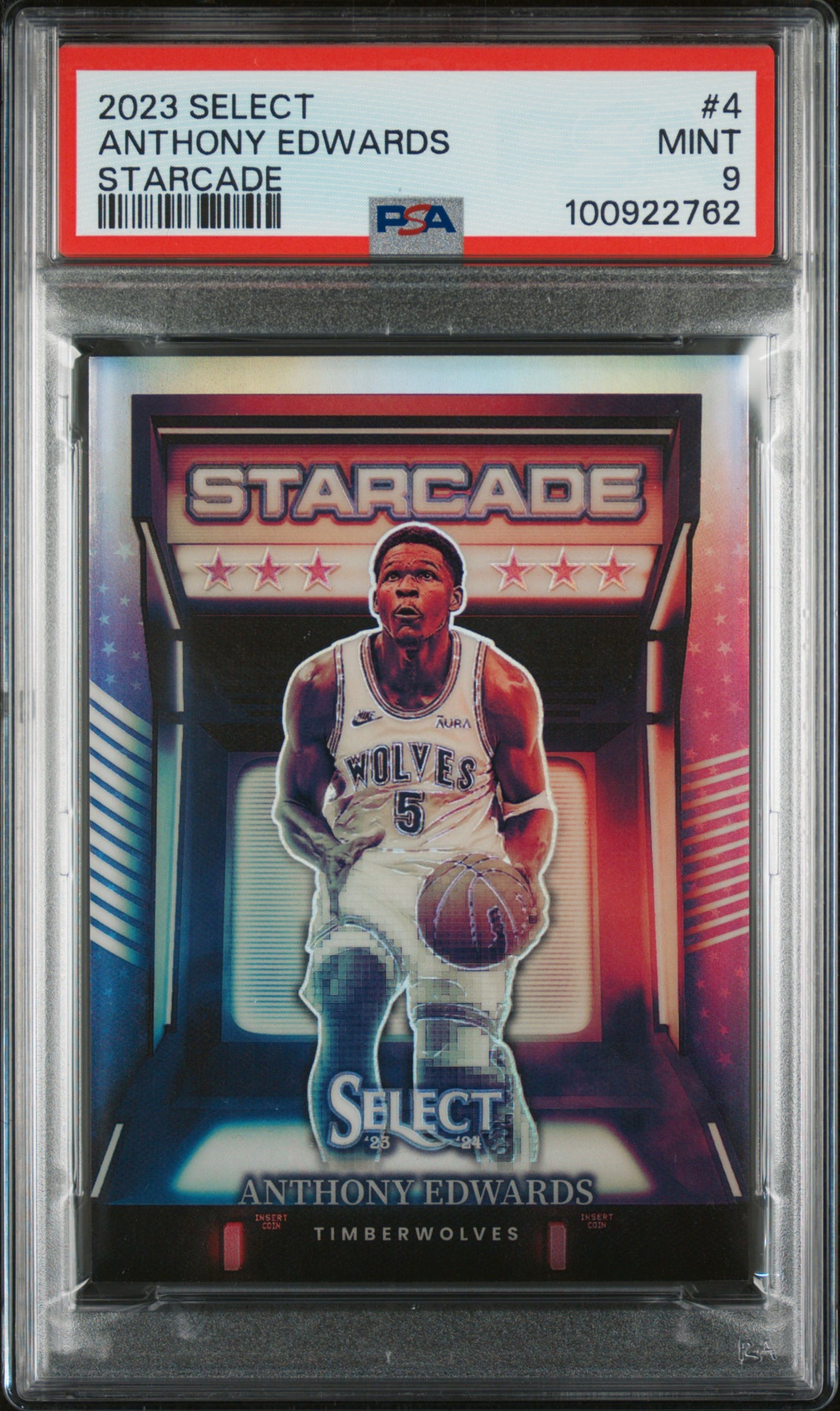 2023-24 Select - Anthony Edwards Starcade #4 Timberwolves - PSA Graded Card