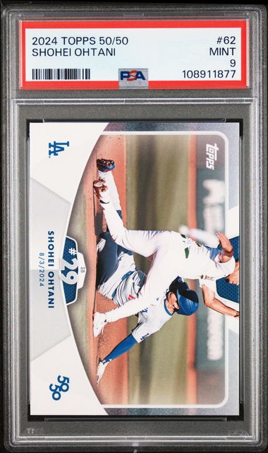 2024 Topps 50/50 - Shohei Ohtani - #62 - SB #29 - LA Dodgers - PSA Graded Card