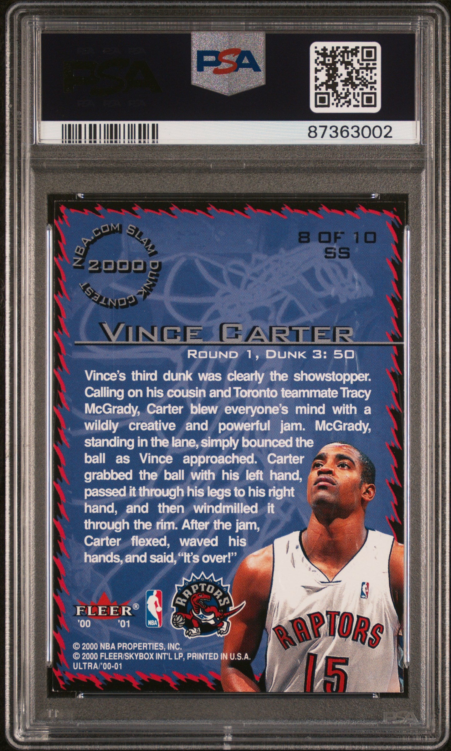 2000-01 Fleer Ultra Slam Show - Vince Carter - #8SS - PSA Graded Card