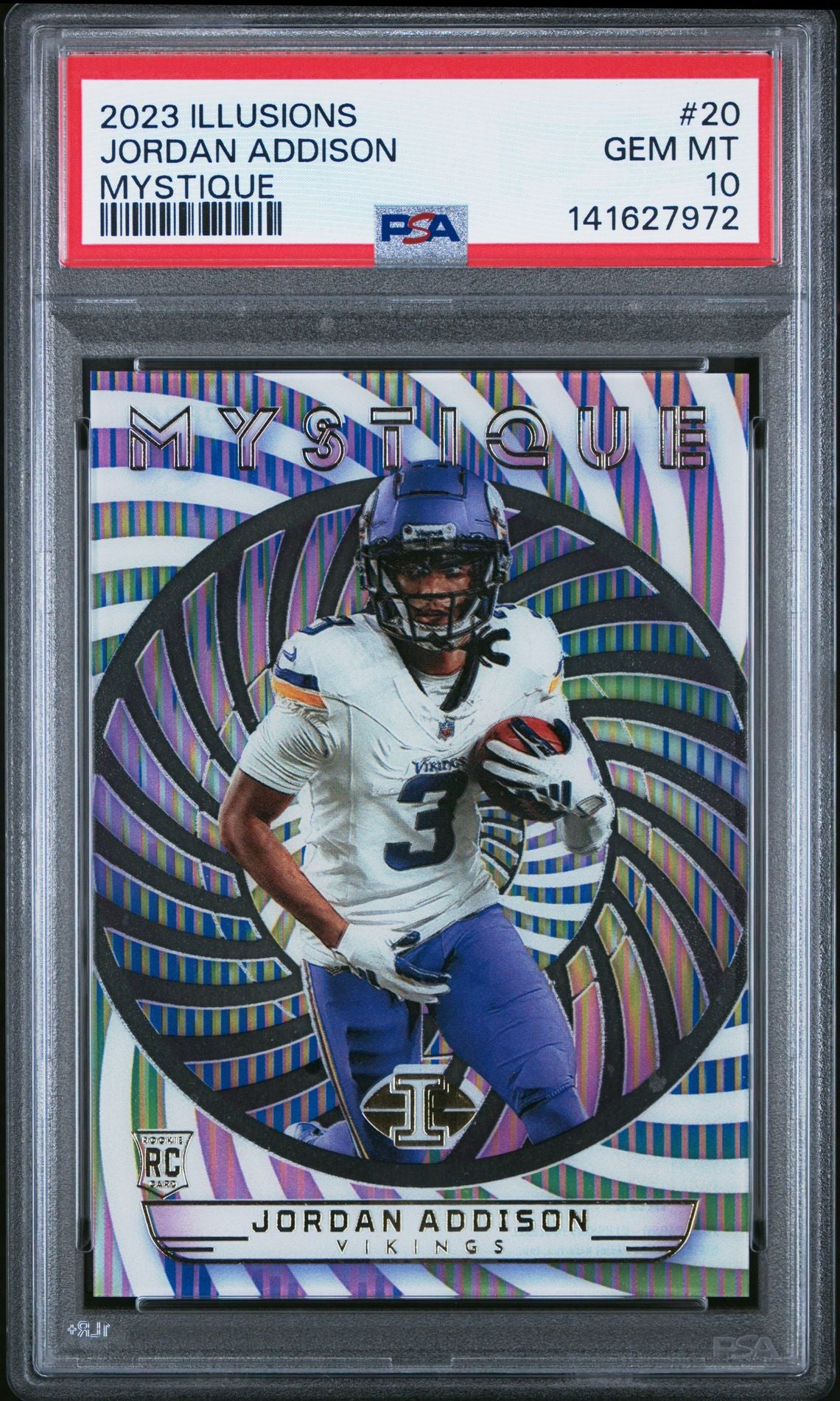 panini graded cards 2023 Illusions Mystique - #20 Jordan Addison Tin Type:Gouging Fire ex Puppet/LIBERATOR Report Card Comments eBook