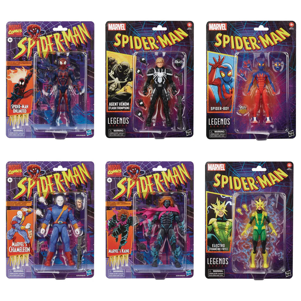 Marvel Legends - Spider-Man Retro - 2025 Wave 1 - Complete Set - 6 Marvel Legends - Spider-Man Retro - 2025 Wave 1 - Complete Set - 6