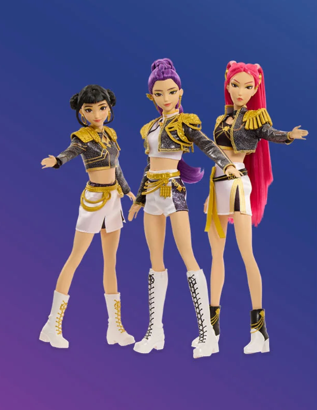 Mattel - KPOP Demon Hunters - Singing Doll Figures - Complete Set of 3 (Zoey, Mira, Rumi)