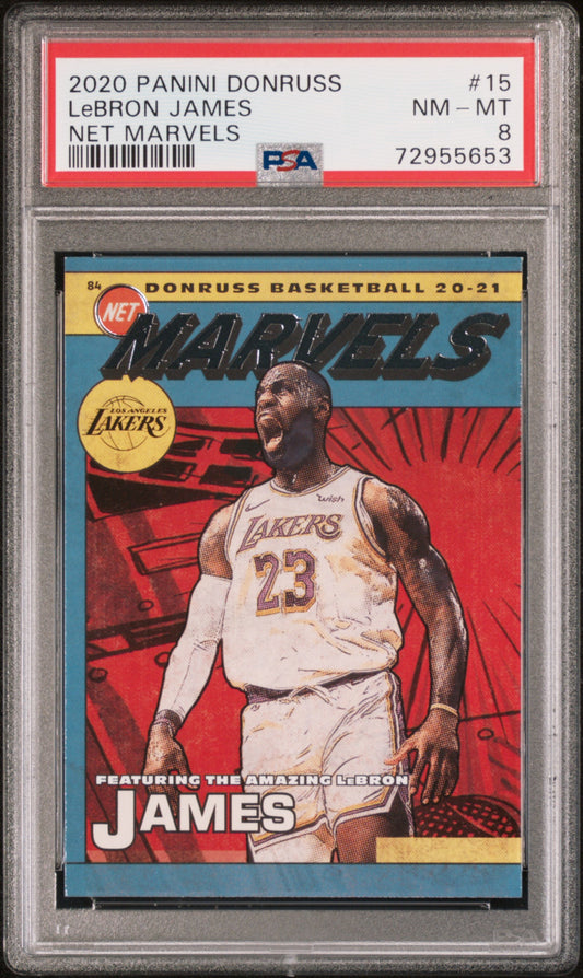 2020 Panini Donruss Net Marvels - LeBron James #15 - PSA 9
