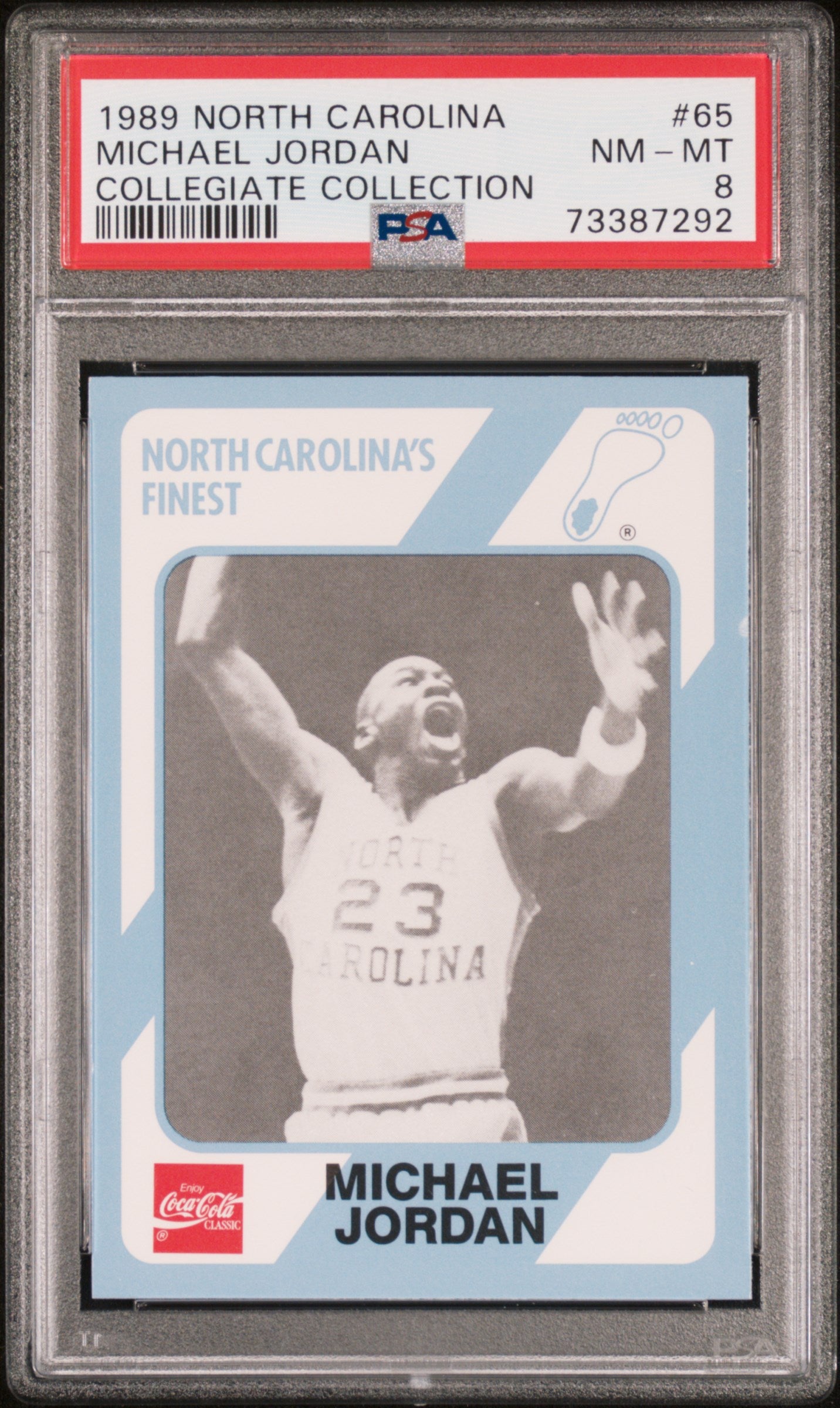 1989 Michael Jordan Collegiate Series card #65 1989 Collegiate Collection North Carolina 8 Cards - Michael  main image 3