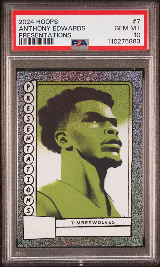 2024-25 Panini NBA Hoops - Presentations - Anthony Edwards - #7 SSP - PSA Graded Card